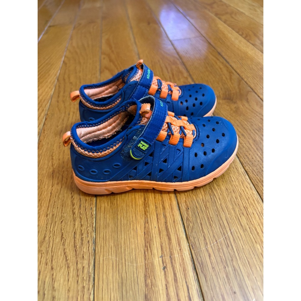 Stride Rite Made 2 Play Phibian Blue Orange Water Shoes Kids Sneaker Hybrid Sz 8